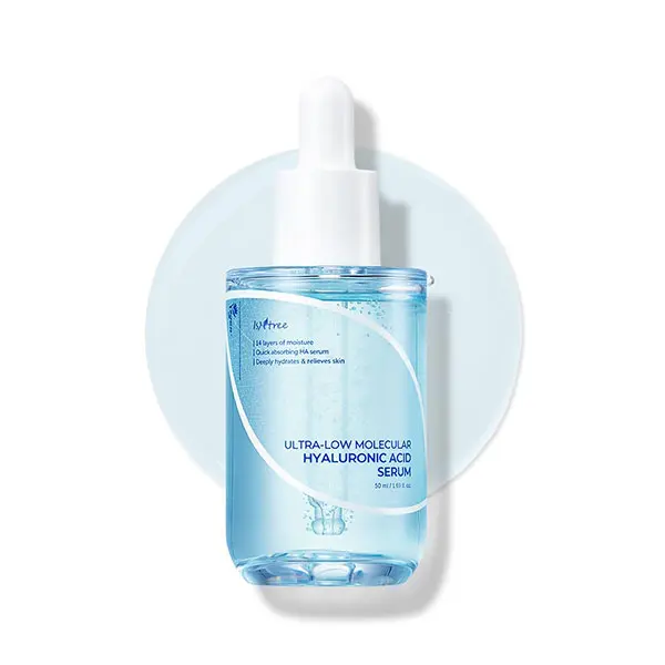 Isntree Ultra-Low Molecular Hyaluronic Acid Serum 50ml - Hydrating, Anti-aging   Moisturizer for All Skin Types, Korean Skin Care, Vegan, Acne Remover Hydrate Moisture