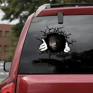 Spooky Halloween Clown Peek Car Stickers - Vinyl Material For A Creepy Vibe,Halloween(FS)