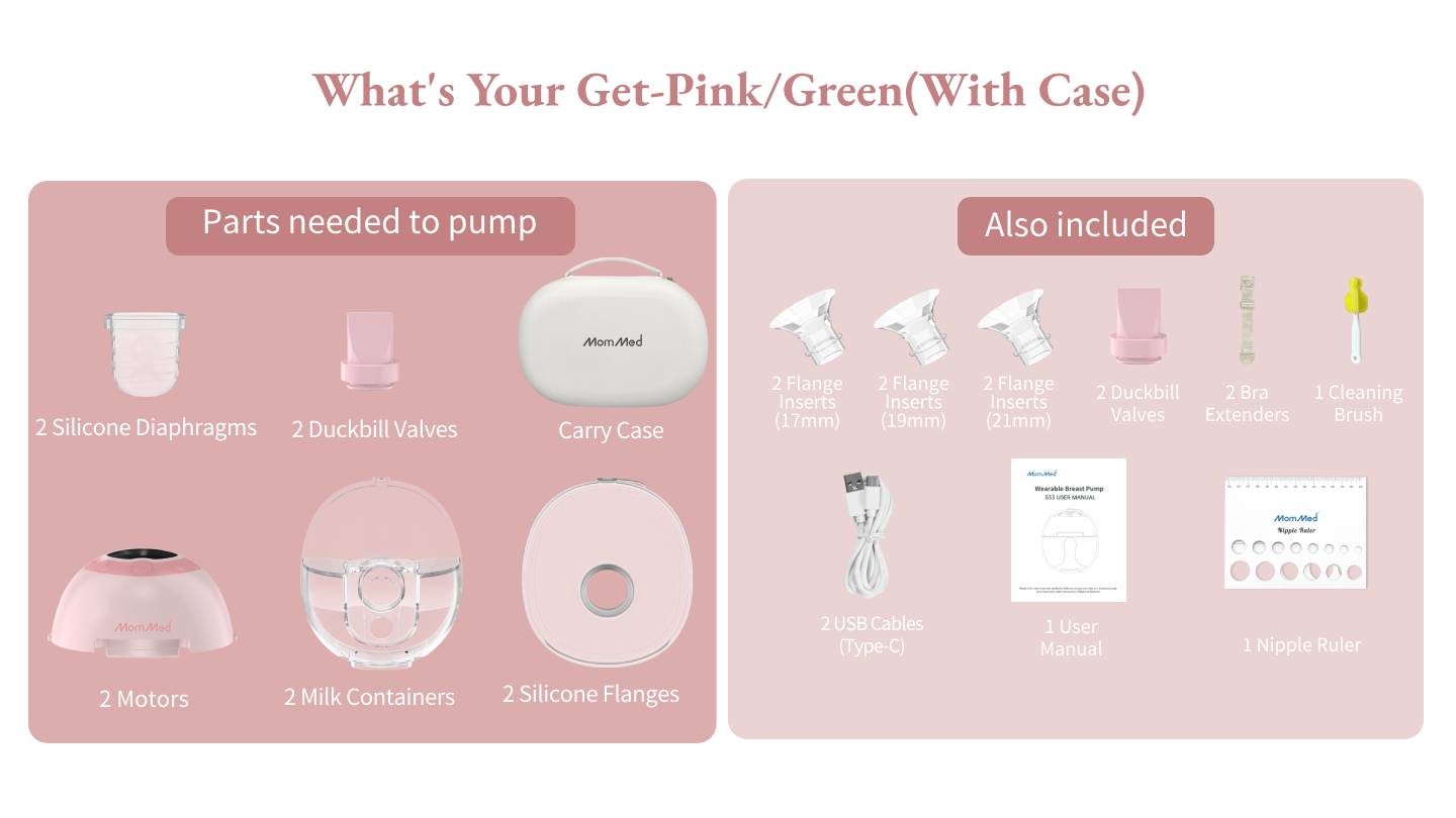 MomMed S33 Luma Built-In Night Light & Pain-Free Breast Pump For Night Pumping,Wearable Breast Pump, Electirc Portable Breast Pump, Breastfeeding Pump with 4 Modes & 9 Levels, 17/19/21mm Flange Inserts Babypump