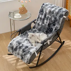 1PC Boho Style Faux Rabbit Fur Chair Cover, Anti-Slip Beach Chair Cushion, Pet Scratch Protection, Easy to Clean, Soft Fabric, Universal Chair Cover