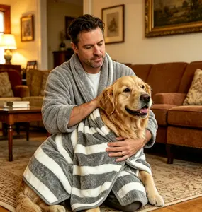 No More Wet Dog Smell at Home – Ultra Absorbent Quick Dry Dog Bathrobe outdoorfun