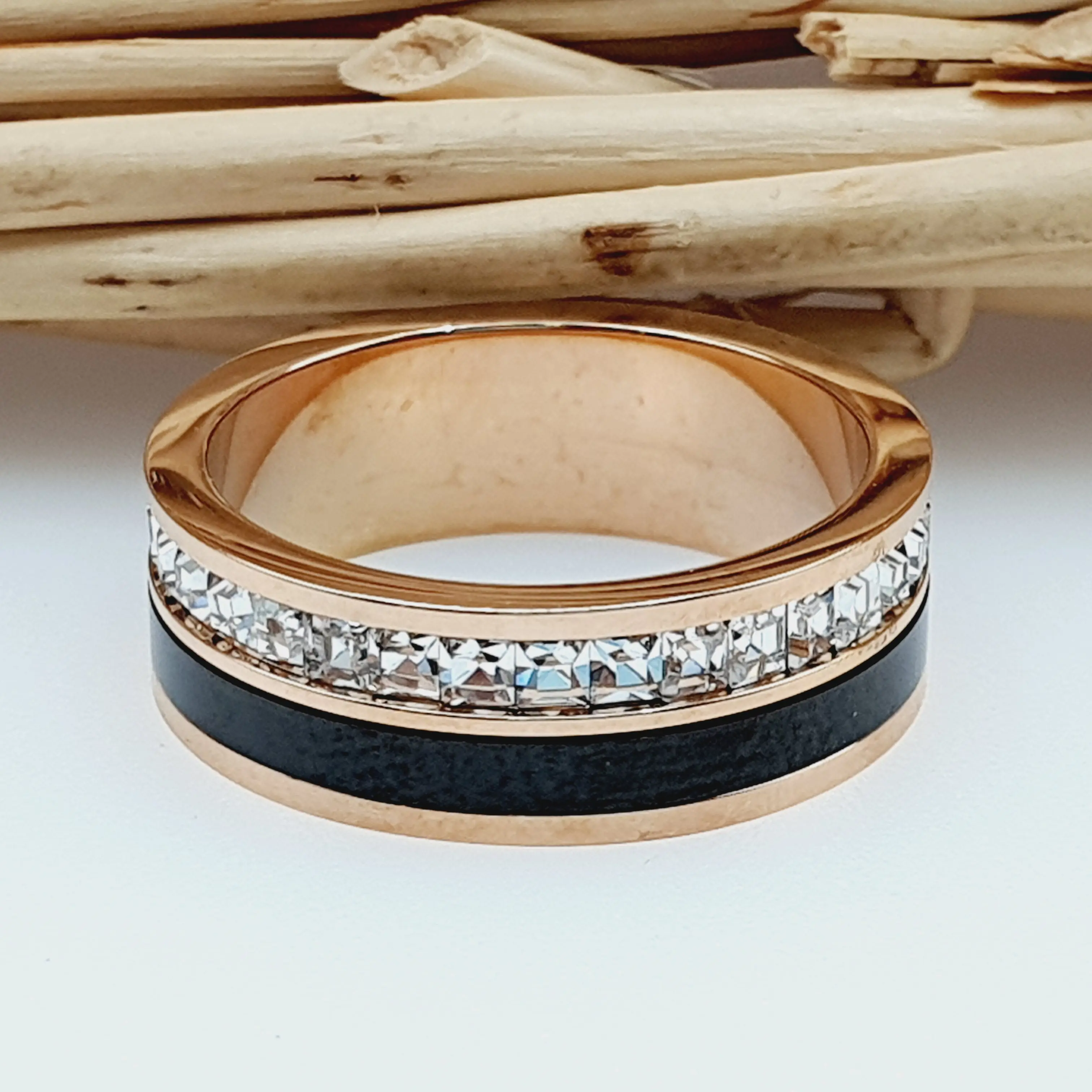 Man's Wedding Ring, Rose Gold Wedding Ring, Titanium Wedding Band, Anniversary Ring, Engagement Ring, Diamond Wedding Ring, Fathers day Gift