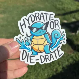 Squirtle Christmas Sticker / Bumper Window Vinyl Decal Anime Sticker for Laptop, Water Bottle, Car, Gamer Gift