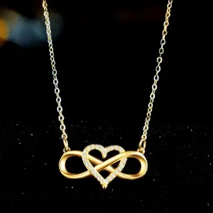 Fashion Infinity Heart Pendant Necklace Synthetic Synthetic Zirconium Heart Infinity Jewelry Couple Necklace Valentine's Day Anniversary Birthday Gift Party Jewelry for Teens