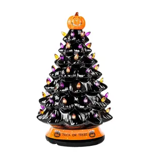 Black Ceramic Halloween Tree Decoration - 15-Inch