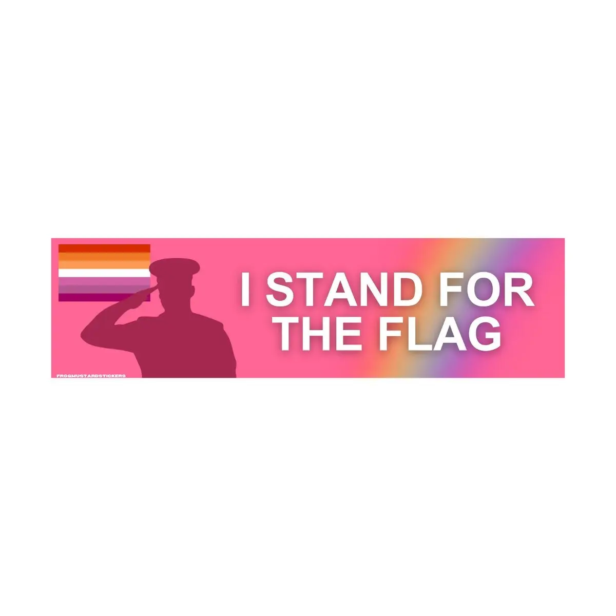 I Stand for the (Lesbian) Flag Bumper Sticker or Magnet | Weatherproof Vinyl