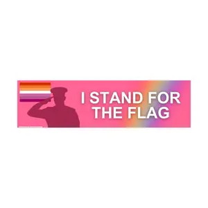 I Stand for the (Lesbian) Flag Bumper Sticker or Magnet | Weatherproof Vinyl