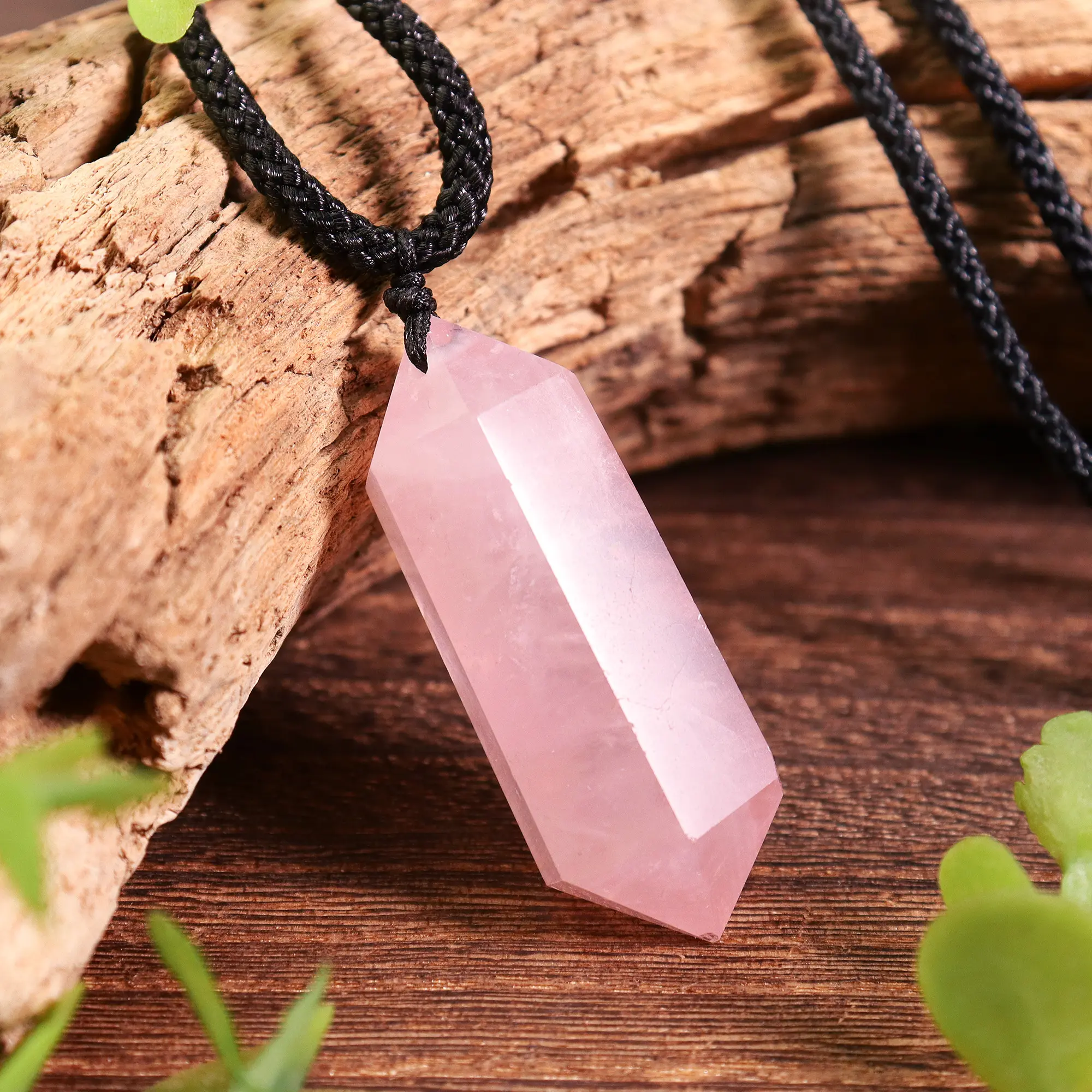 Rose Quartz Point Necklace, Natural Pink Crystal Pendant Necklace, Rose Quartz Crystal Point Necklace, Healing Crystal Pendant Necklace