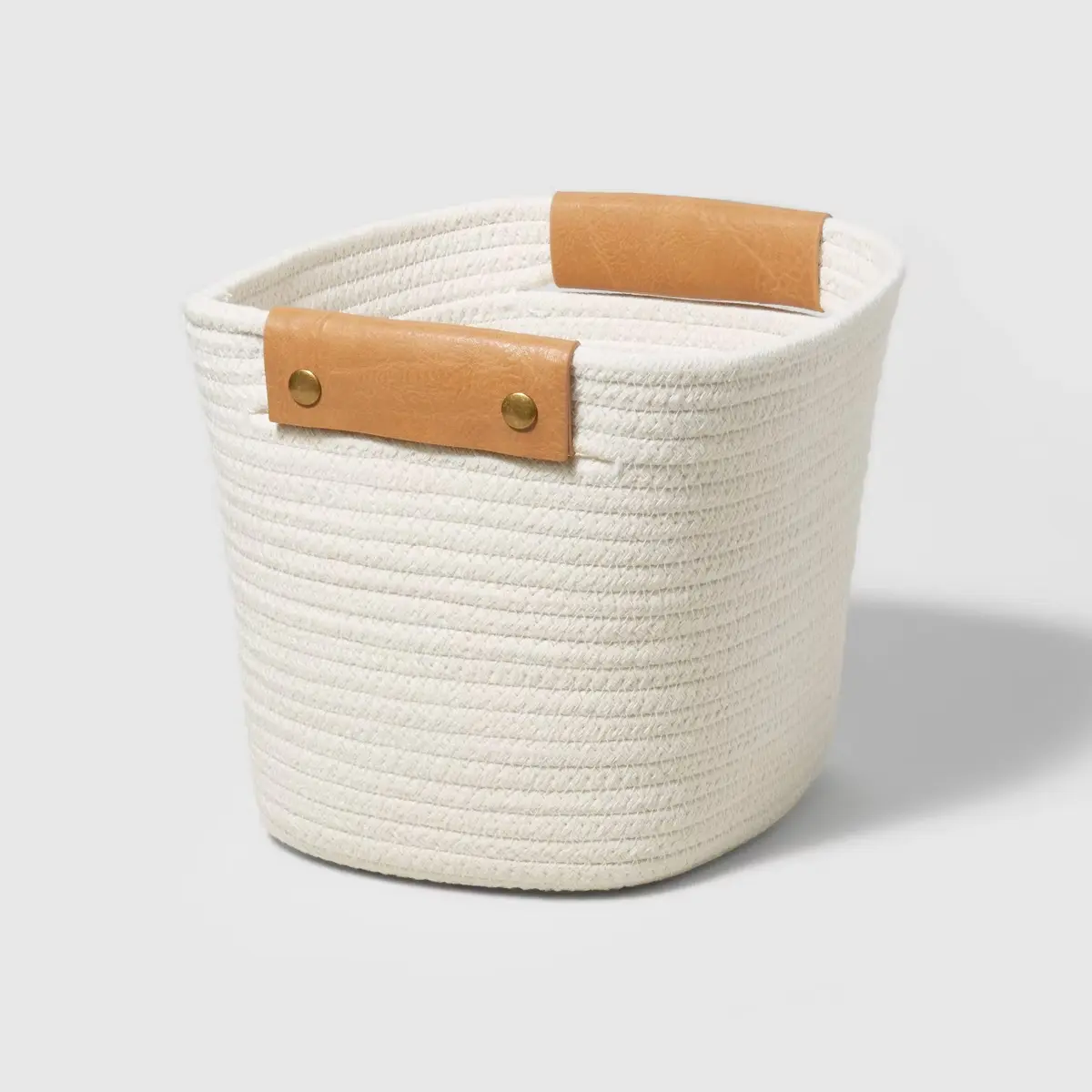 11" Decorative Coiled Rope Basket Cream - Brightroom: Oval Storage with Handles, Fits 11 Inch Cube System
