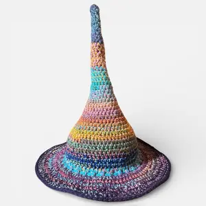 Handmade crocheted wizard hat colorful fun festival Unique