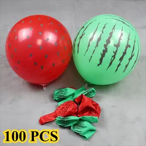 100 Watermelon Theme Latex Balloons Set, Perfect for Parties, Unpopped, Suitable for Ages 14+, Ideal for Hawaiian Parties, Summer Events, Birthdays