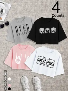 Women's Casual Loose Fit Short Sleeve Top Set, Soft Comfortable Fabric, Perfect for Outdoor Shopping & Summer Wear