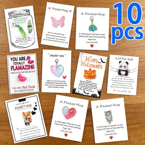 Warm Hug Cards Set, 10/20 Pieces with Encouraging Text, Positive Affirmation Cards, Self-Stick, Ideal Gift for Family, Friends, Christmas, Birthday, Graduation