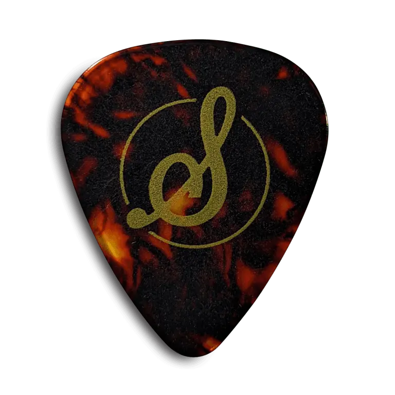 Stringjoy Medium Guitar Picks - .73mm Tortoise Celluloid, Harder Texture, Enhanced Depth, Improved Pick Attack, Boosted Precision, Better Balance, 10-Pack Guitar Instrument Accessories, Focused Balance
