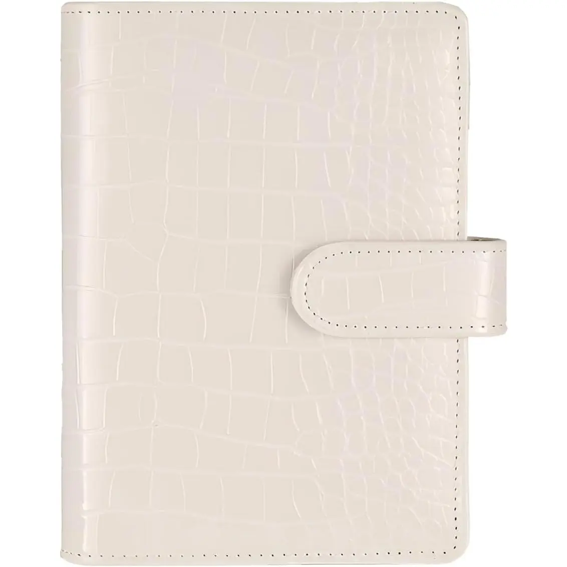 A5 6 Ring Binder Cover Crocodile - Large PU Leather Notebook Binder with  Snap Buckle, Refillable Budget Planner, Beige