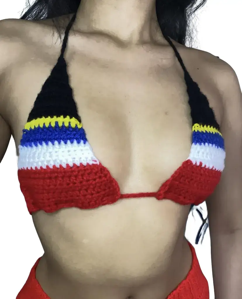 Antigua & Barbuda Crochet Flag Bralette