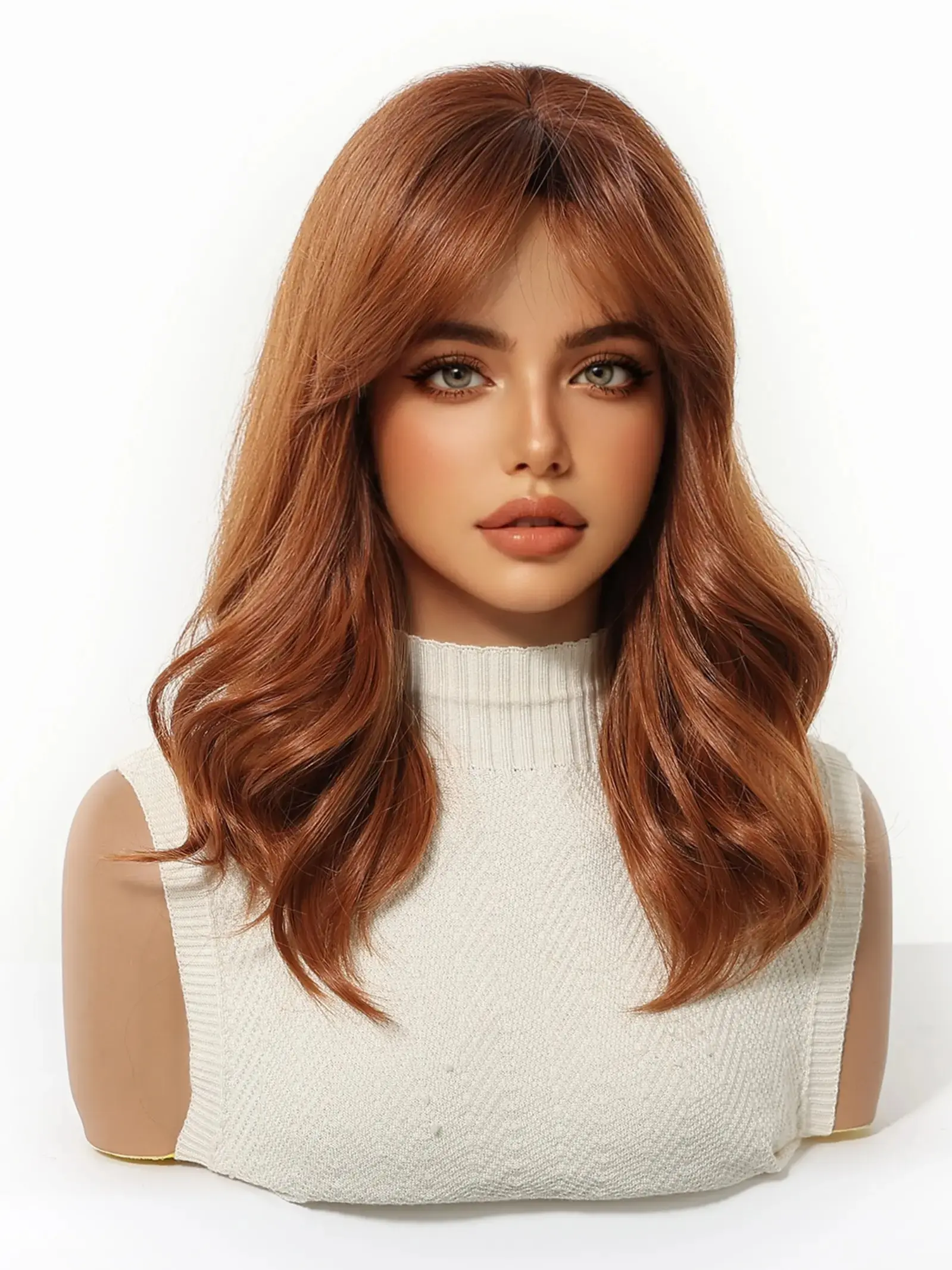 Short Curly Wig with Bangs, Full Headset 14 Inch Women's Fashion Casual Heat Resistant Synthetic Hair for Mother's Day Festival Synthetic Curly Wigs Synthetic Material Wigs, Stylist Friendly Wig Synthetic Fiber Wig Curled Synthetic Wig