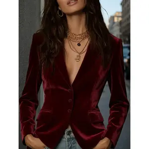 Women’s chic, fashionable fitted western-style long-sleeve suit jacket — versatile outerwear for commuting and casual wear; trendy women’s clothing