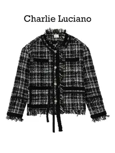 Charlie Luciano jacket 2025 trendy brand woven short jacket for women