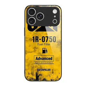Yellow Caterpillar Case for iPhone 17 Pro Max 16 Pro Max 15 Plus 14 13 12 11 Samsung S26 S25 S24 S23 S22 S21 A56 A55 A54 F14 Glass Design Fashion Premium Lens Protection Wear-resistant Pollution Prevention Smooth