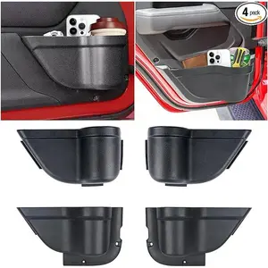 4PCS Front and Rear Door Storage Pockets for Jeep Wrangler JK Accessories 2011-2018 for Jeep JK ...