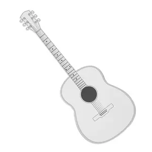 6 1/4" x 16" Color Your Own White Wood Guitars - 12 Pc.