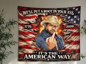 Toby Keith Red White And Blue Tapestry, We'll Put A Boot Tapestry Flag, Home Decor Decor Gift