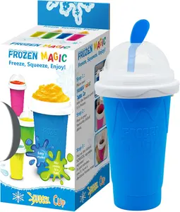 Slushy Maker Cup DIY Magic Slushie Maker Portable Cups for Juices Milk Ice Cream Cooling Smoothies with Lids Straws for All Ages