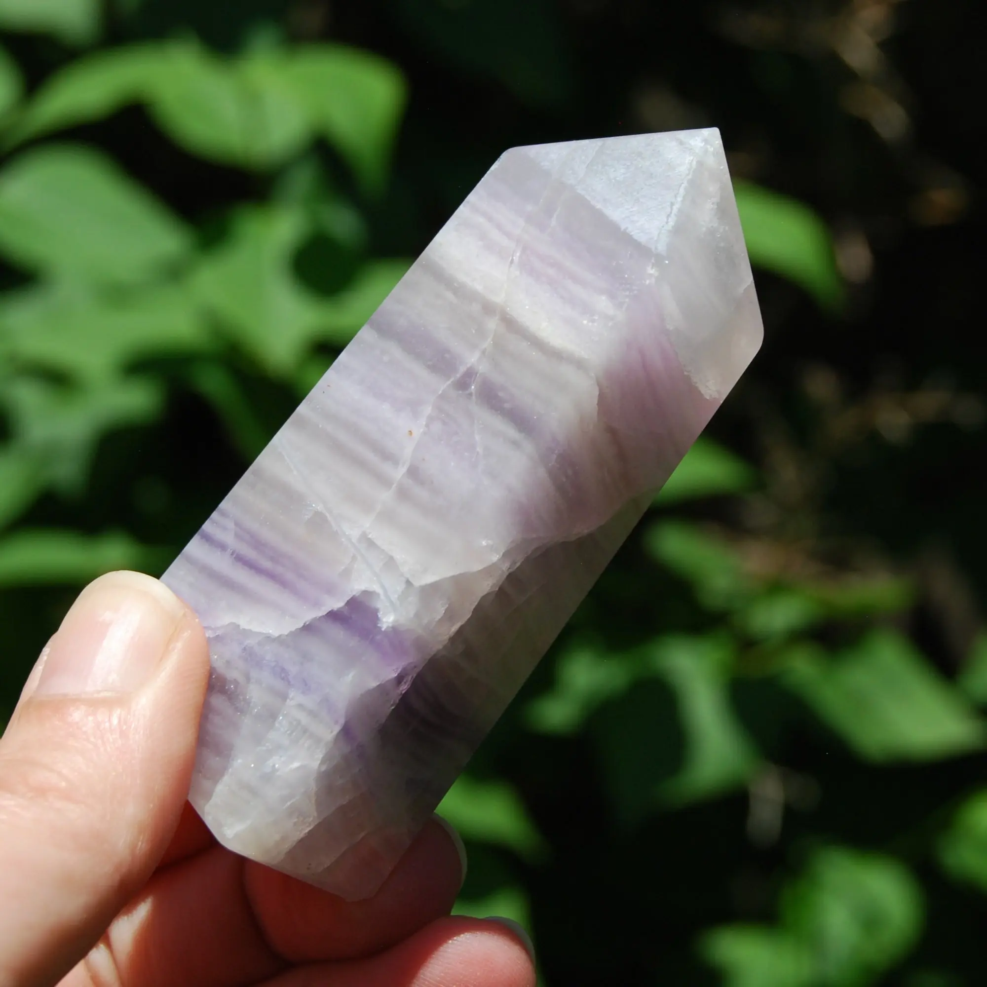3.2in 121g Lavender Fluorite Crystal Tower
