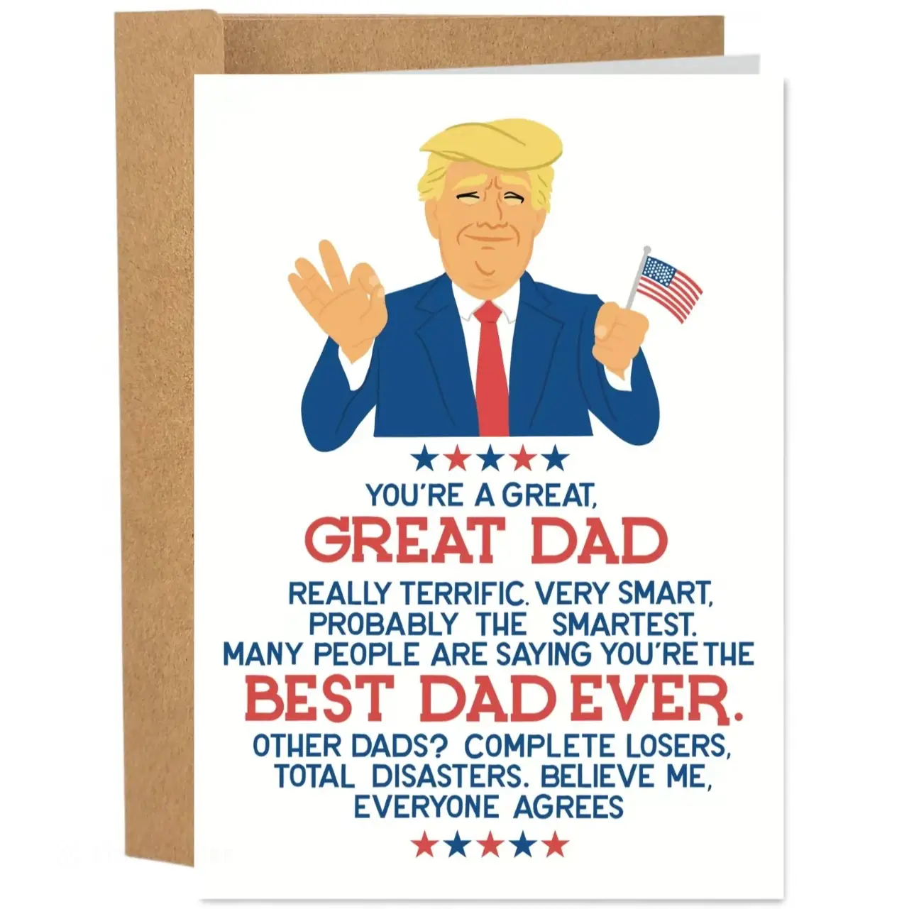 Silly Trump Fathers Day Card Funny Card for a Great Great Dad - Donald Trump Fathers Day Card