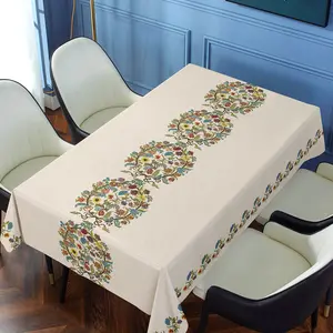 Waterproof Vinyl Tablecloths, Heavy Duty Oil Proof Spill Proof Plastic Table Cloth, Wipe Clean PVC Table Cover for Spring Indoor and Outdoor Use