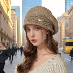 Women’s Adjustable Lightweight Acrylic Beret Hat Soft Cloud Design Cap for Fall Winter Hand Washable Cozy Street Style Accessory for Travel Daily Outfits and Fashion Photography Knit Heart beanie wool newsboy unisex denim baseball Black Flatbill stylish