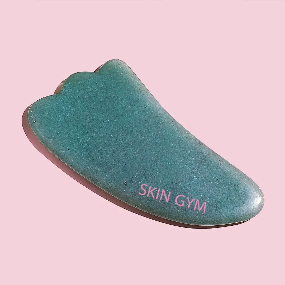 Skin Gym Jade Gua Sha Crystal Beauty Tool Facial Massage & Skincare Support | Natural Jade Stone & Smooth Gliding Design Skin Gym Jade Gua Sha Crystal Beauty Tool Facial Massage & Skincare Support | Natural Jade Stone & Smooth Gliding Design