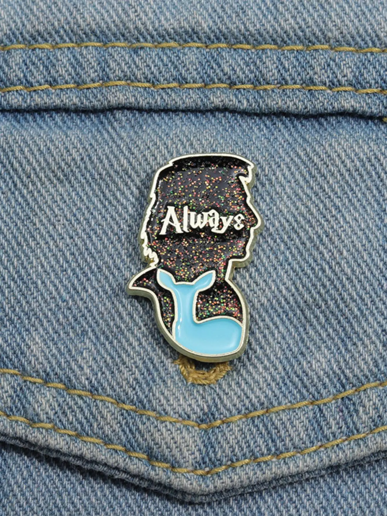 Always Glittering Harry Potter Enamel Pin Snape's Patronus Wizarding World Metal Brooch Lapel Backpack Badge Jewelry Accessories Gift for Friends Enamel Lapel Pins