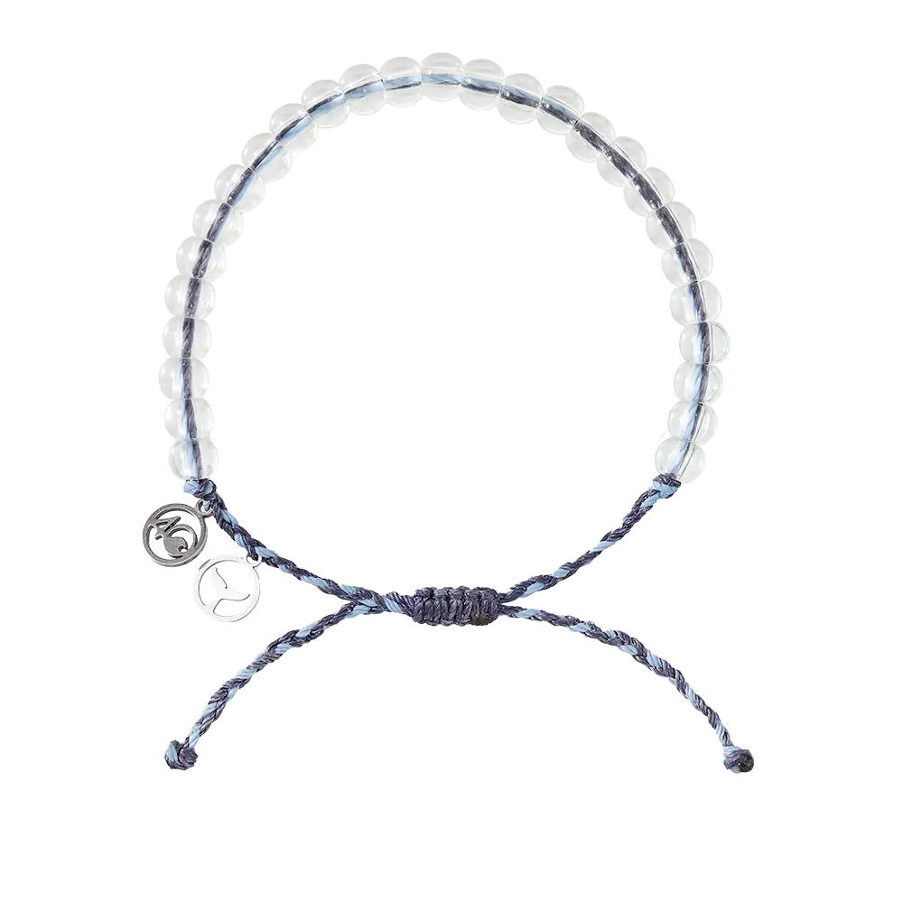 4ocean Whale Beaded Bracelet - Light Blue & Purple