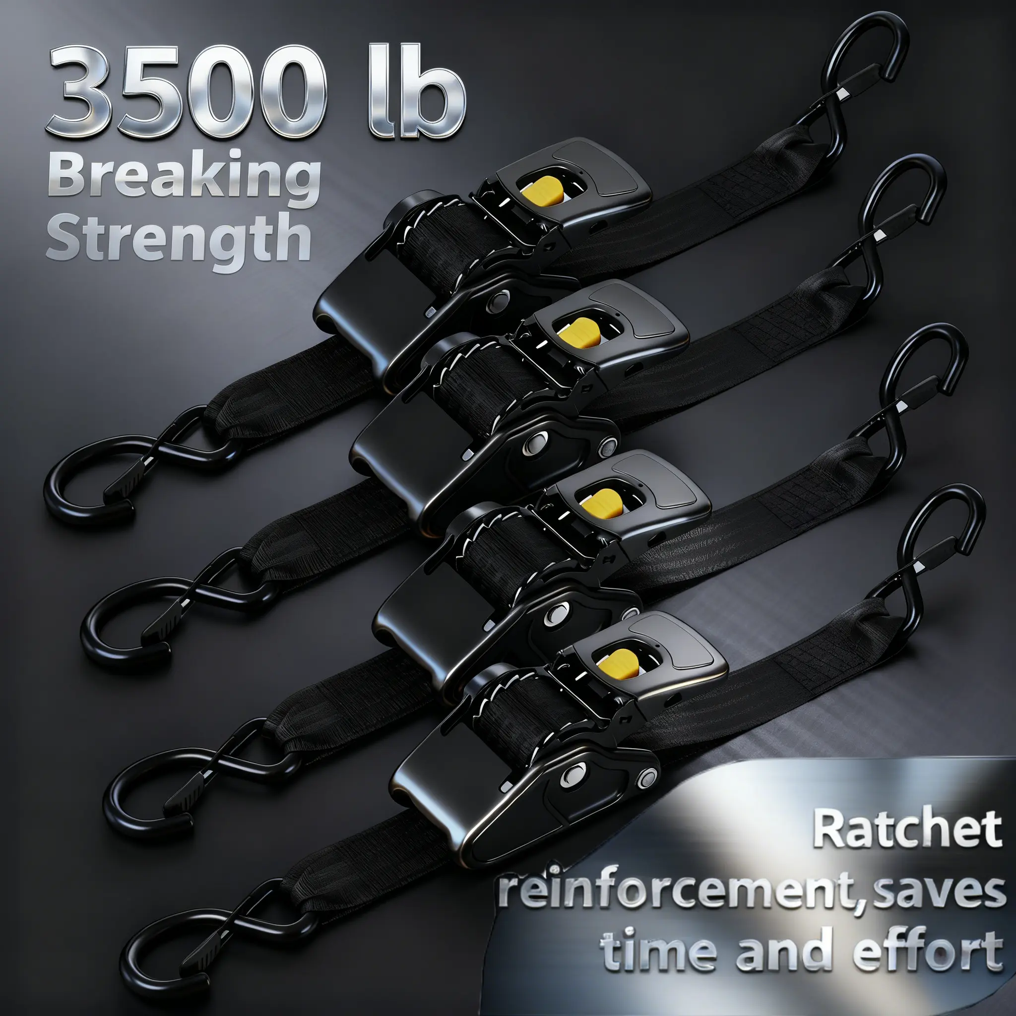 2-Inch Heavy Duty Retractable Ratchet Tie Down Straps – Adjustable No-Tangle Cargo Straps with Locking S-Hooks for Trucks, Trailers, Pickup Beds, Boats, Motorcycles, ATVs & Heavy Hauling