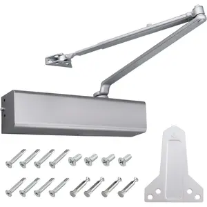 Commercial Automatic Door Closer,Grade 1 Heavy Duty Hydraulic Self Closing Door Hinge,Spring Adjustable from Size 1 to 6,Surface Mounting,ADA,UL