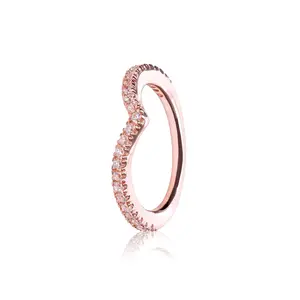 PANDORA Shimmering Wish Clear CZ Wishbone PANDORA Rose ring with clear CZ