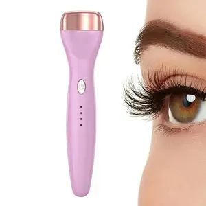 5D Heated Eyelash Curler Push-Type Eye Lash Curler with Indicator Comb Eyelash Curlers USB Rechargeable Lash Curling Makeup Tool