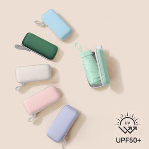 portable pocket umbrella with box, 1 count lightweight foldable umbrella, home essentials, sunny and rain dual-use umbrella for outdoor activities,  gifts for girlfriend