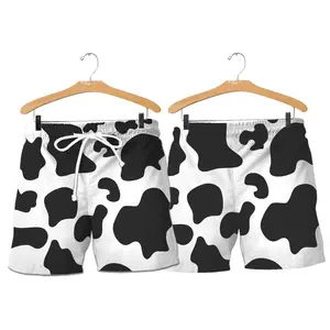 Beach Shorts for Men Swim Trunks Cow Spots Leopard Boardshorts 3D
