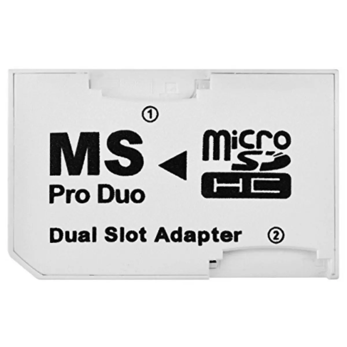 Sanoxy SANOXY-MICROSD-PRODUO-W Dual Slot MicroSD to MS PRO DUO Adapter, Black - MicroSD or MicroSDHC Cards