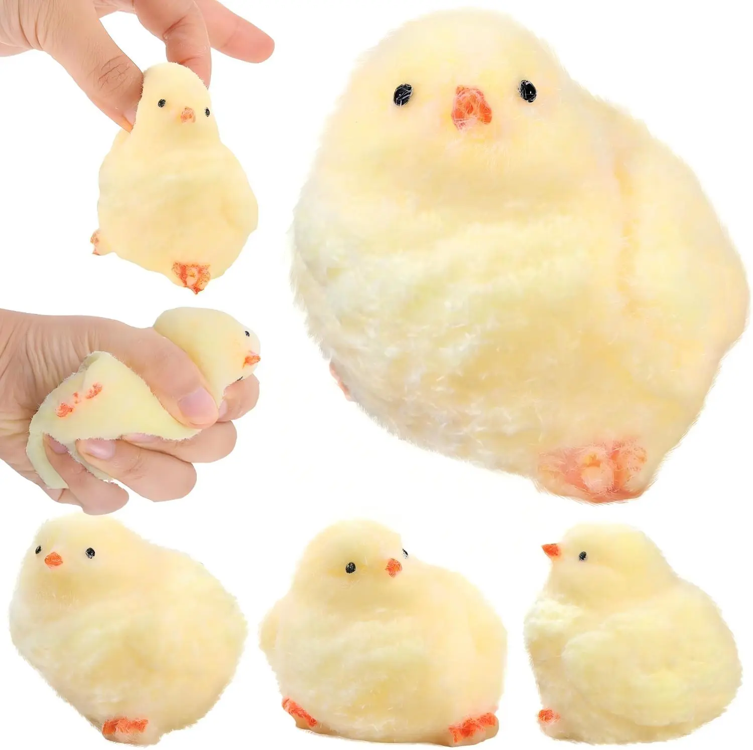 1/2Pcs  Handmade Squishy Chick Toys Stress Relief Squeeze Toy. Cute Sensory Toys. Handmade Soft Silicone StickyToys. Bouncy Stress and Relaxation Toys. Stretchable Springy Toys