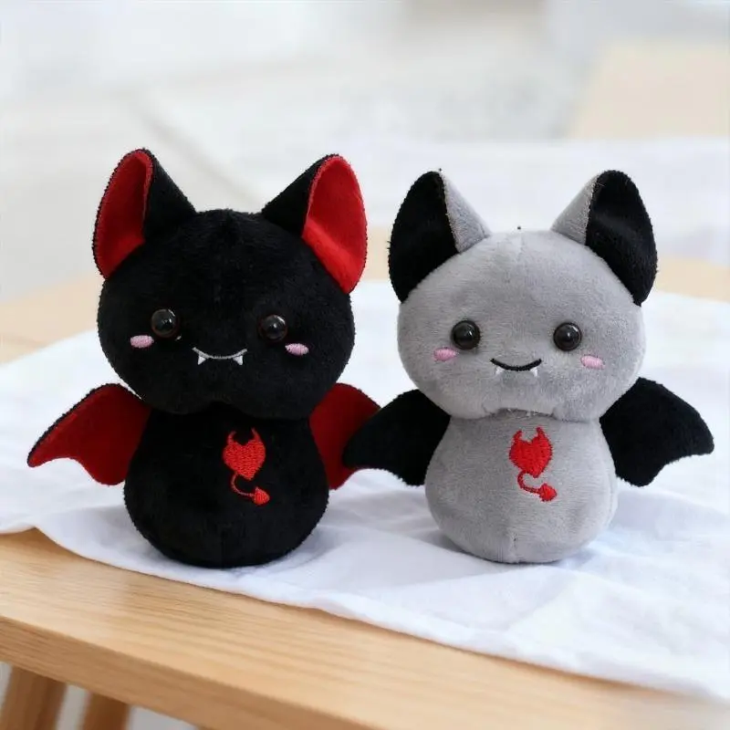 Gothic Kawaii Devil Bat Plush Set - 2 Unisex Stuffed Toys, Cute Viral TikTok Halloween Gift for Kids & Fans, Mini Bat Plush Stuffed Toys