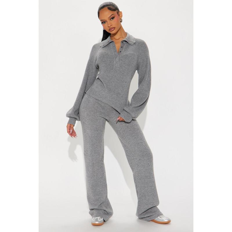 Samaria Sweater Pant Set - Charcoal