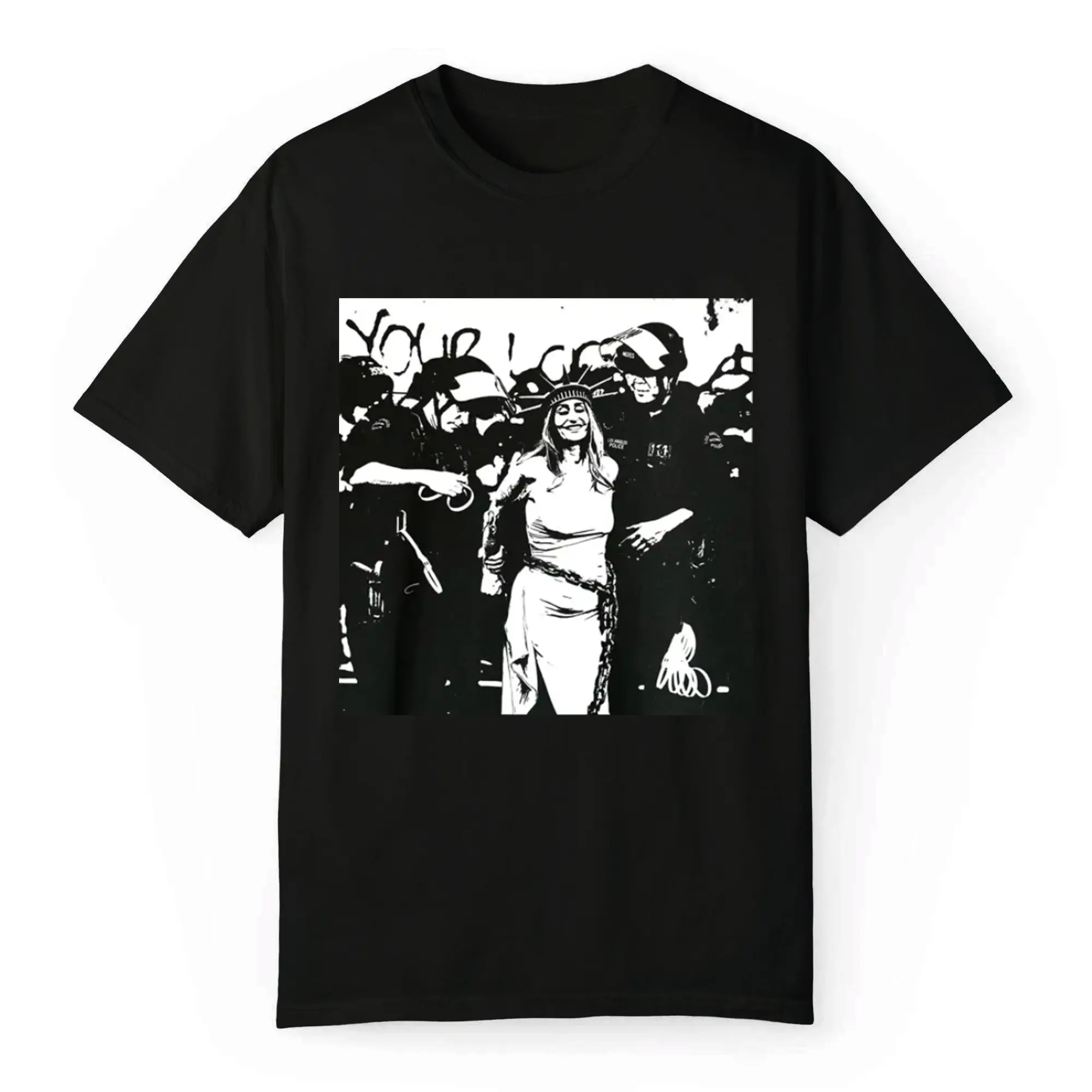 Arrest Statue Of Liberty No Kings Protest Tee, Viral Protest Liberty Costume Arrested Shirt, Women Activist Photo Shirt, Unisex Clothing Tee