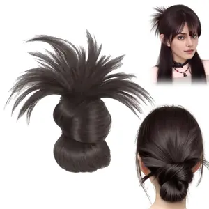 Clip-On Feathered Bun Wig Claw Clip Messy Buns Hair Piece Suitable For Women Daily Wear