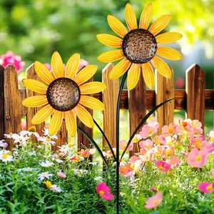 1pcs 48 Inch Metal Sunflower Windmill Garden Stake, Decorative Outdoor Garden Art, Home Patio Yard Decoration, Holiday Gift