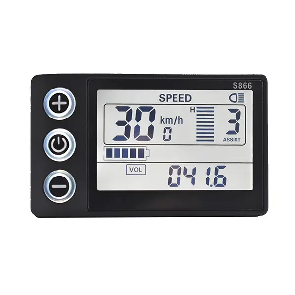 S866 Electric Bike LCD Dashboard Waterproof Screen for Enhanced Visibility & Basic Functionality with Speed and Volume Controls Simple Interface fat tire ebike