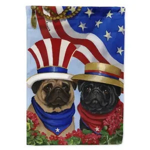 Carolines Treasures  11 x 0.01 x 15 in. Pug USA Garden Flag
